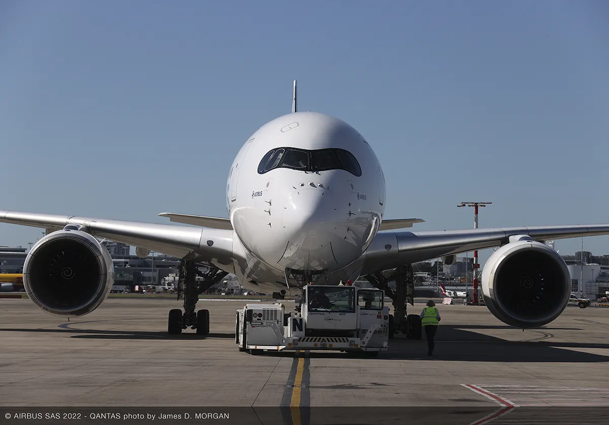 Airbus A350-1000 linii lotniczych Qantas w Sydney Airbus A350-1000 linii lotniczych Qantas w Sydney