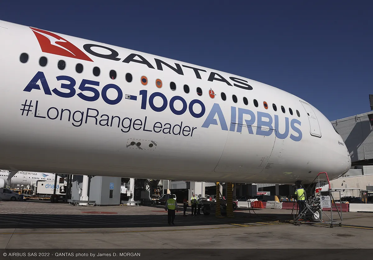 Airbus A350-1000 linii lotniczych Qantas w Sydney Airbus A350-1000 linii lotniczych Qantas w Sydney