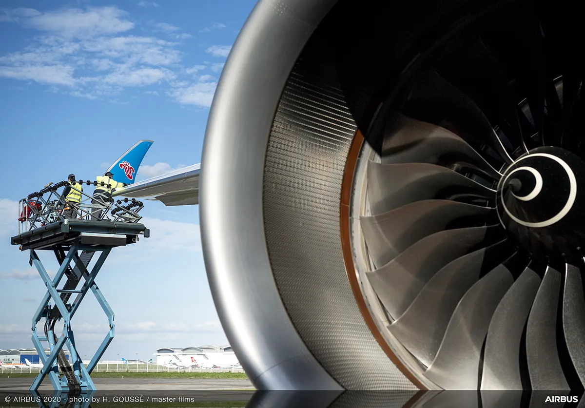 Silnik Rolls-Royce Trent XWB w modelu A350-900 linii China Southern Airlines Silnik Rolls-Royce Trent XWB w modelu A350-900 linii China Southern Airlines