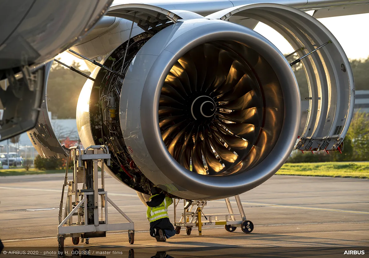 Silnik Rolls-Royce Trent XWB w samolocie A350-900 linii China Southern Airlines Silnik Rolls-Royce Trent XWB w samolocie A350-900 linii China Southern Airlines