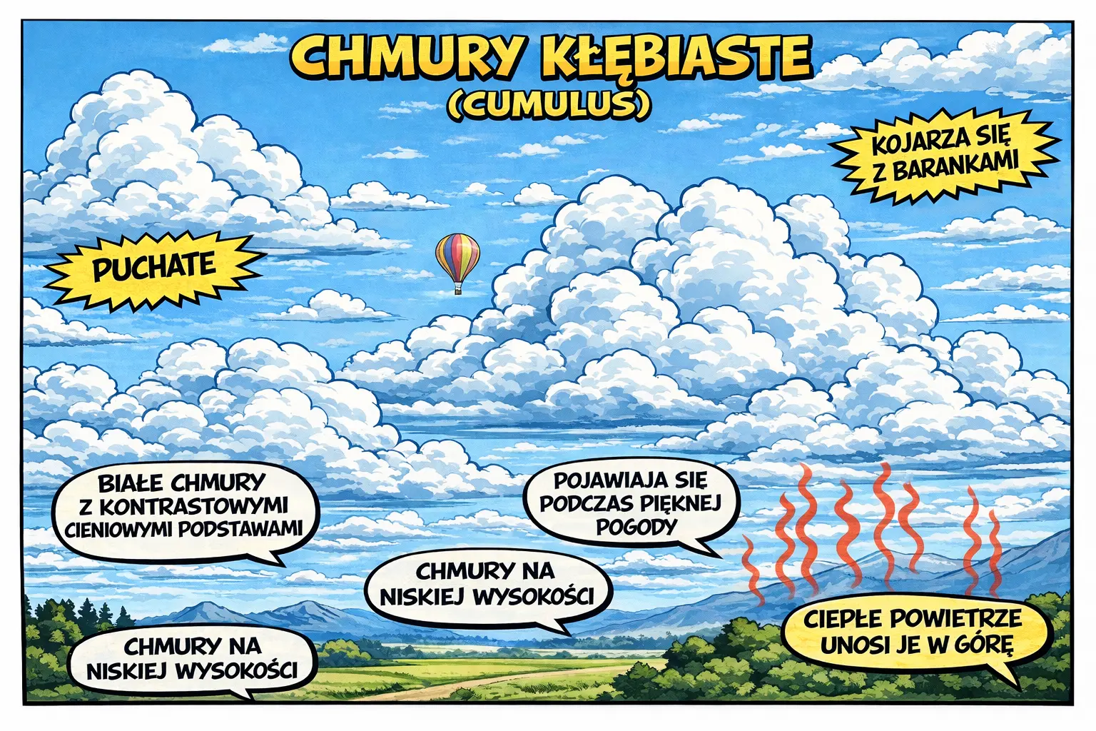 Chmury klebiaste cumulus